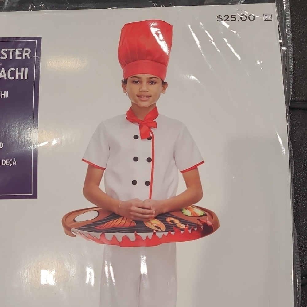 Hibachi Master Kids Costume - Red and White - Picture 3 of 3